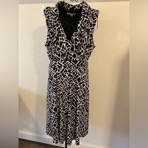Studio One Black and White Sleeveless Dress Size 14